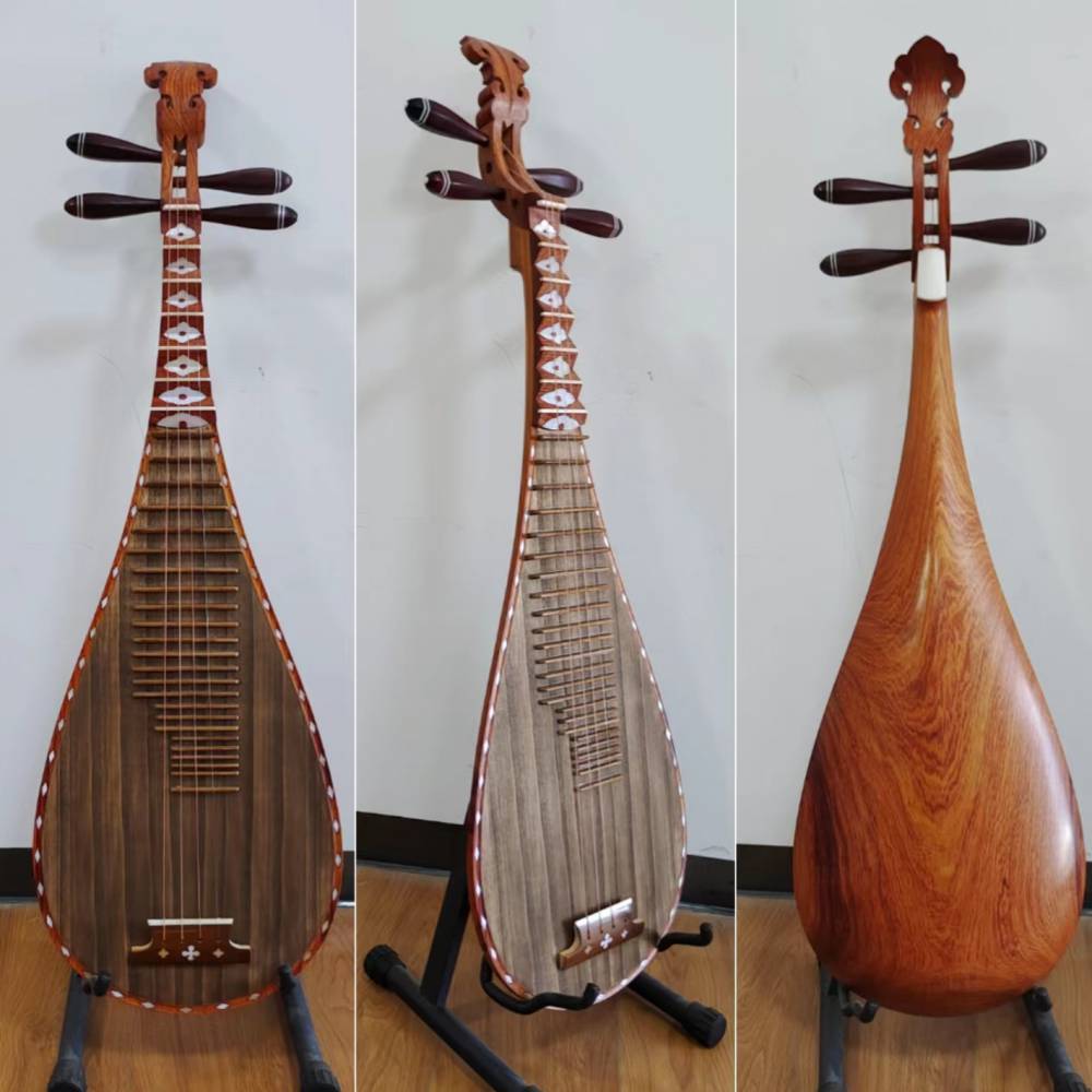 酸枝木 仿古做旧 贝雕琵琶乐器