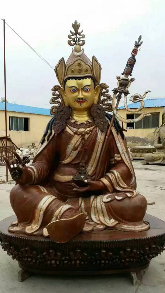 大型藏佛厂家定做纯铜大型莲花生大师佛像黄财神密宗佛像摆件