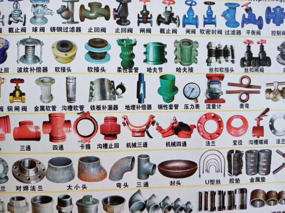 批发销售消防配件弯头法兰三通阀门灭火器消防箱等