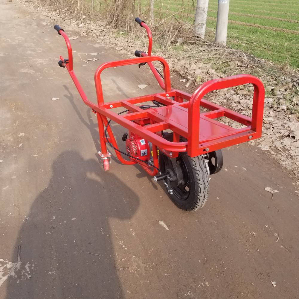 汽油独轮车细节图 柑橘园摘果运输车 农户深山捡柴便利车