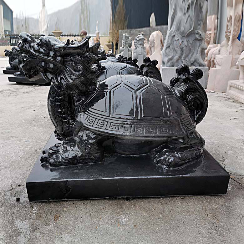 石雕龙龟青石水池喷水龟大理石风水镇宅神兽龟身动物喷泉雕塑摆件曲阳