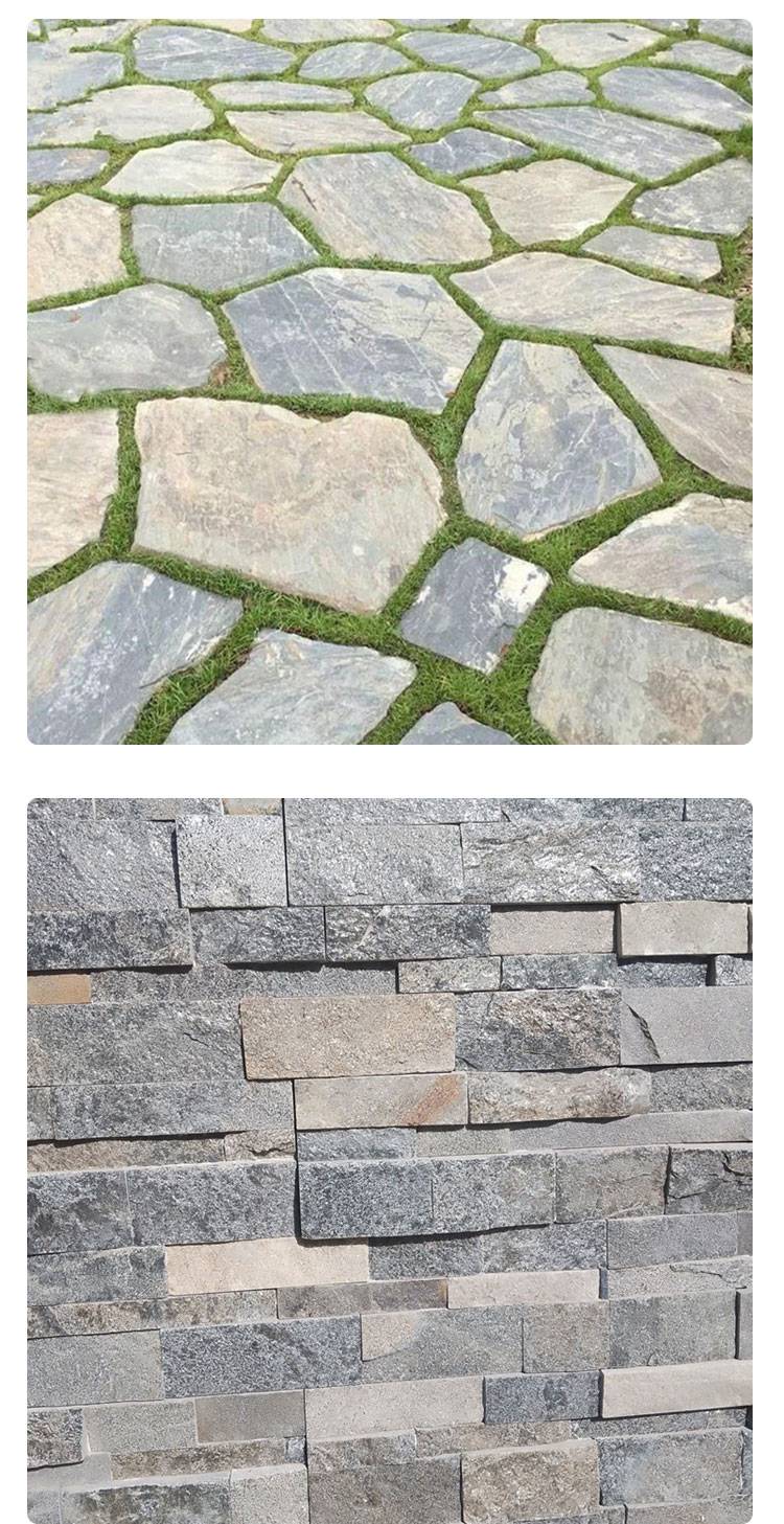 首页>家装,建材>石材石料>板岩,文化石>不规则公园铺路片石灰色板岩碎