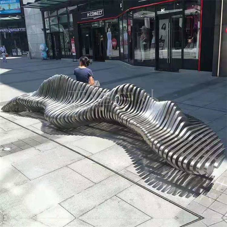 海南商业街不锈钢圆管304景观座椅园林景观不锈钢彩色烤