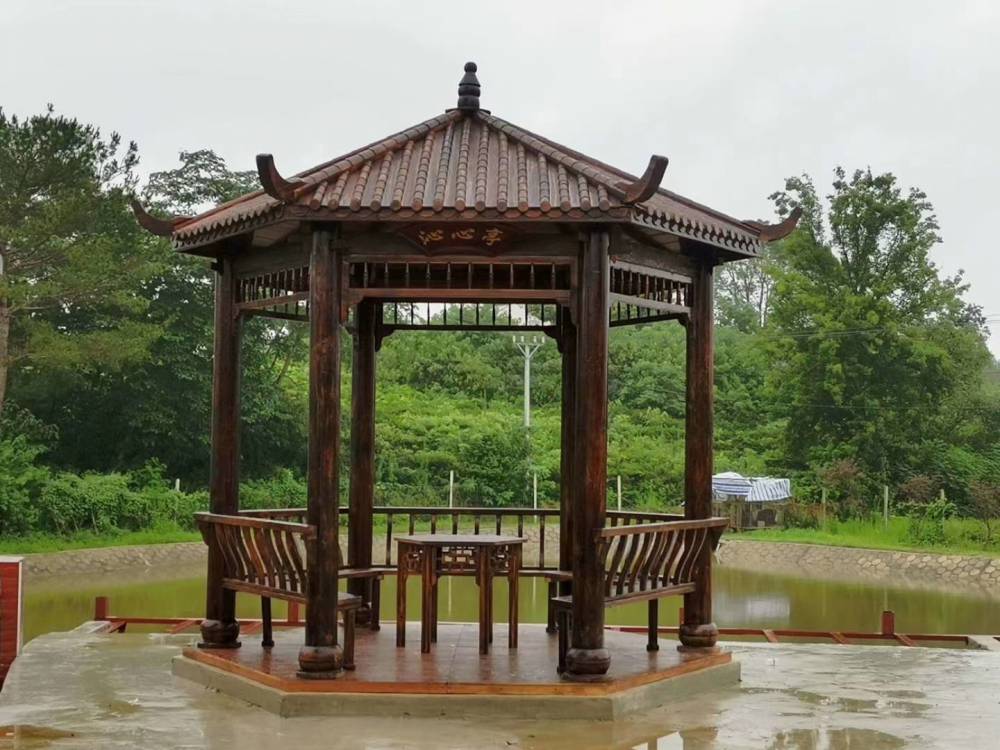 防腐木凉亭木屋防腐木六角亭防腐木木屋凉亭