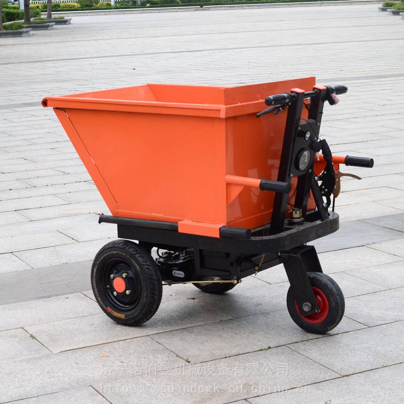 手推车运输拉沙车小型电动手推翻斗车诺伯曼楼梯间灰斗车图片