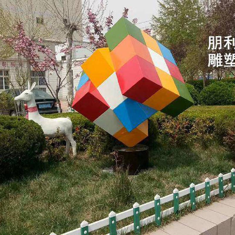 仿铜正方形雕塑雕塑抽象仿真正方形雕塑厂家