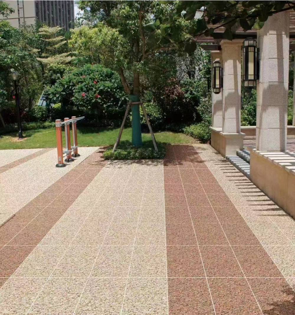 生态地铺石仿芝麻黑石英砖18公分厚公园小区广场