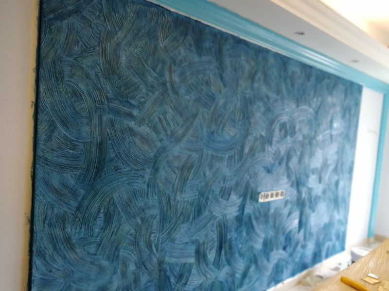 浮斐尼案例梵高星空系效果背景墙质感艺术涂料艺术墙漆内墙生态艺术壁