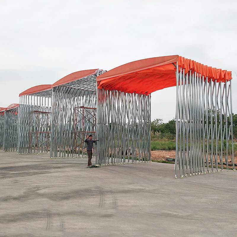 大排档伸缩帆布棚推拉篷q235pvc涂塑布广元旺苍定做折叠帐篷