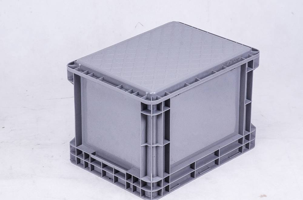 eu物流箱灰色周转箱上货架车间塑料箱尺寸