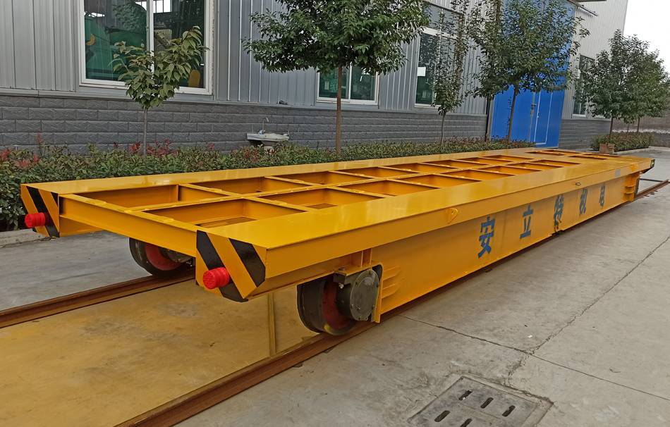 40t工业重型蓄电池轨道地平车车间平板转运电动车台车
