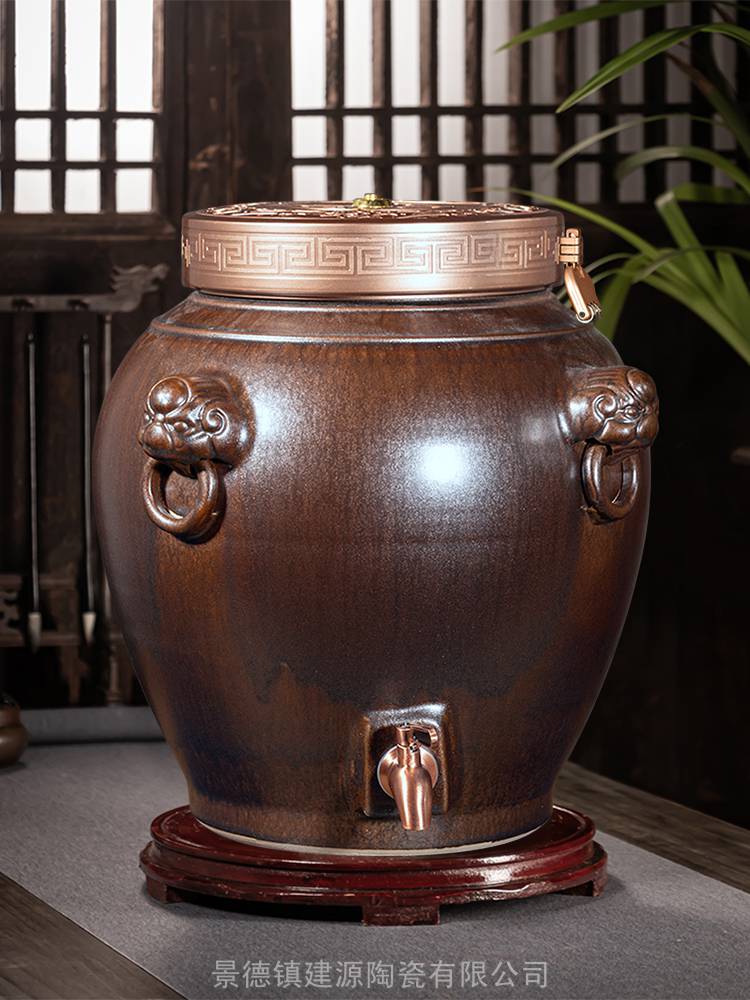 定制加厚密封大口储酒坛陶瓷酒坛子30斤50100200斤仿古窖藏酒缸图片