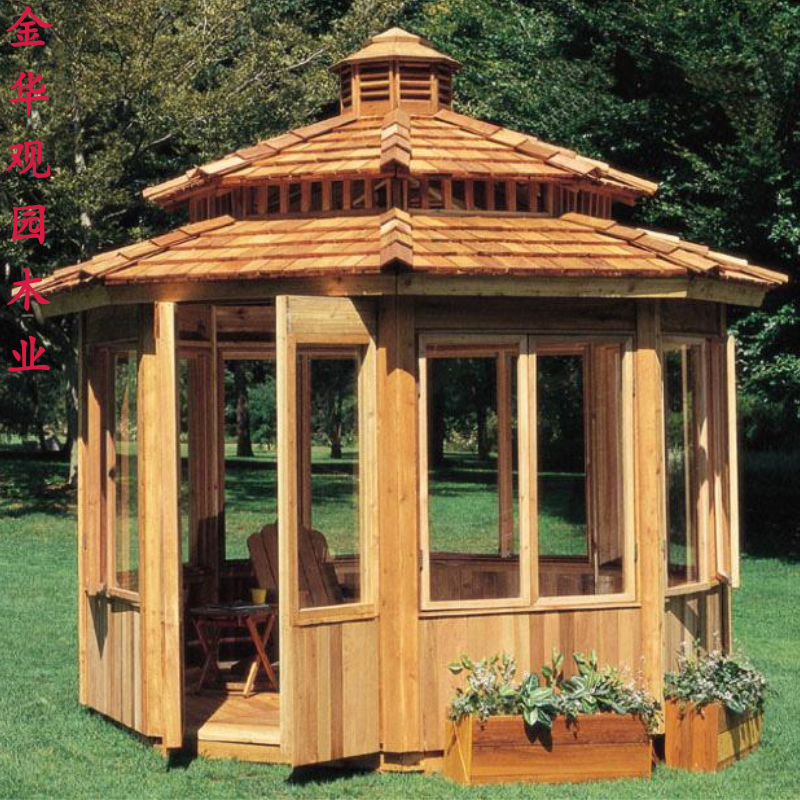 西式防腐木凉亭欧式亭子厂家木艺凉亭
