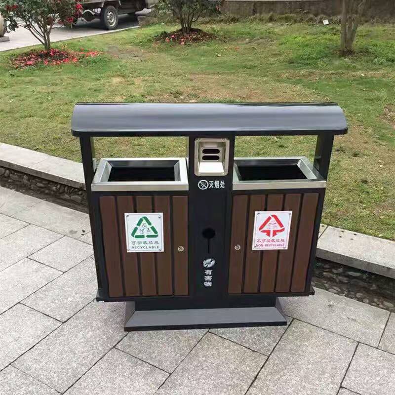城市垃圾桶定制园林公司钢木垃圾桶款式