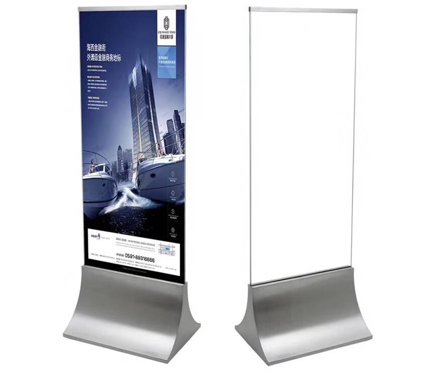不锈钢水牌商场立牌海报架双面玻璃广告牌宣传栏立式展架指示牌
