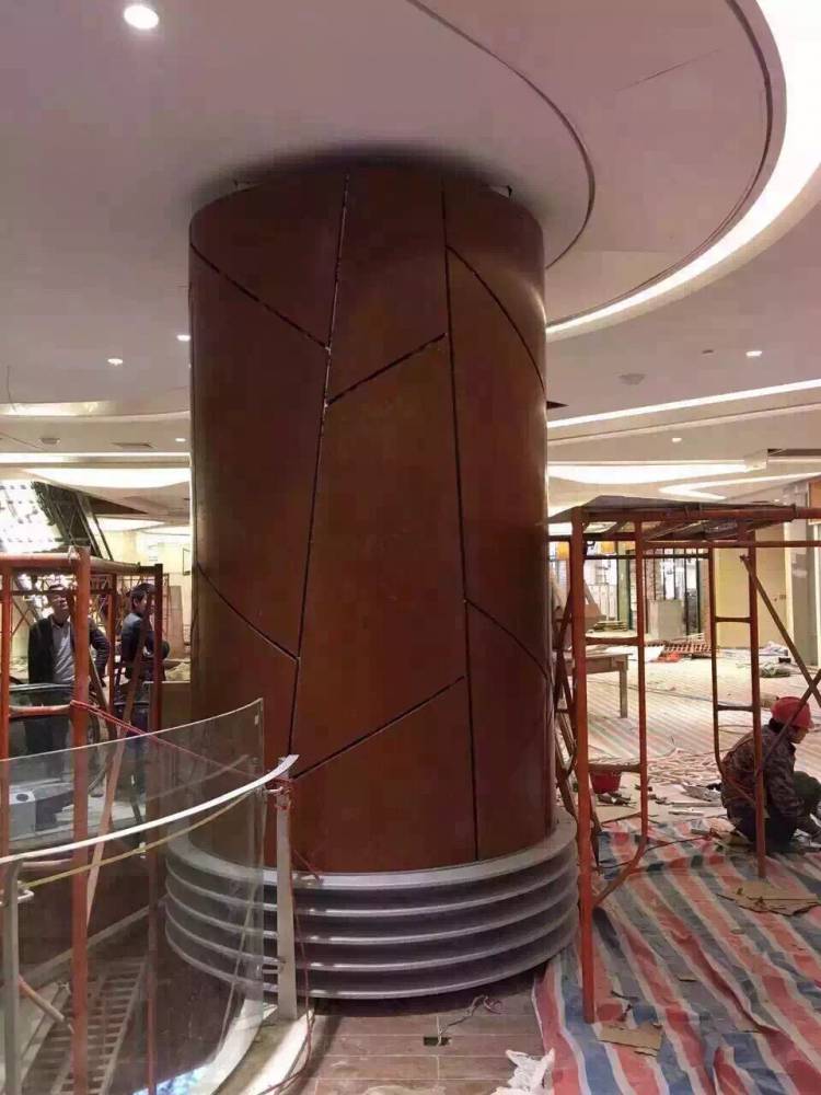 弧形包柱铝单板价格方柱雕刻镂空铝板