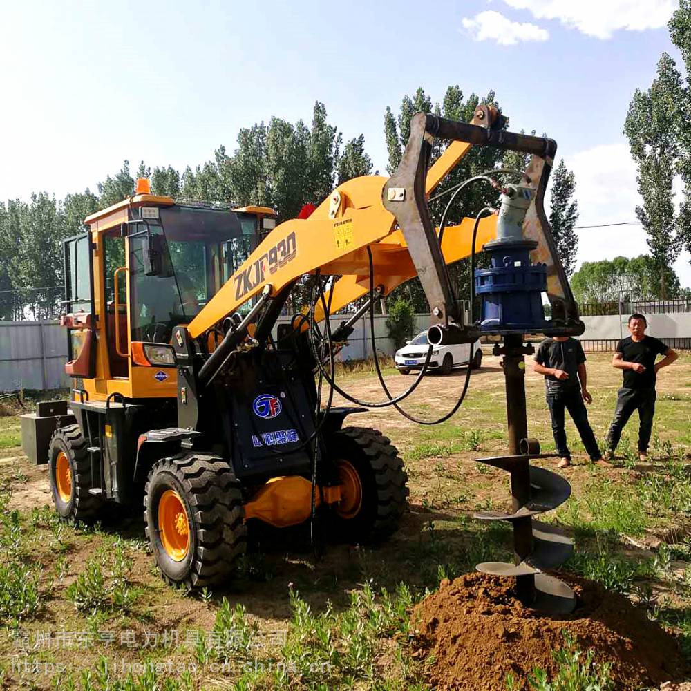 江西铲车螺旋钻眼机螺旋地桩打桩设备电线杆立杆挖坑机东亨电力