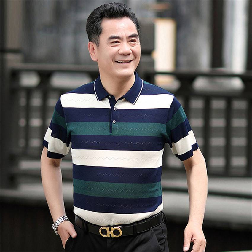 山东日照尾货50岁中年男士polo衫莫代尔男士polo衫二至十元店进货渠道