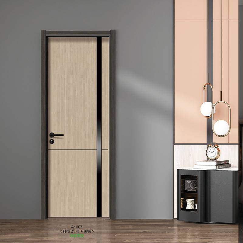 全屋定制极简绿晶木门现代简约室内房间平开门
