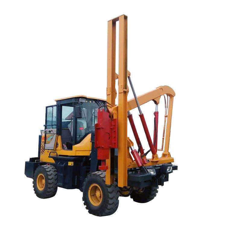 小四轮打桩机金旺打桩机可定制乡镇公路用围栏打桩机