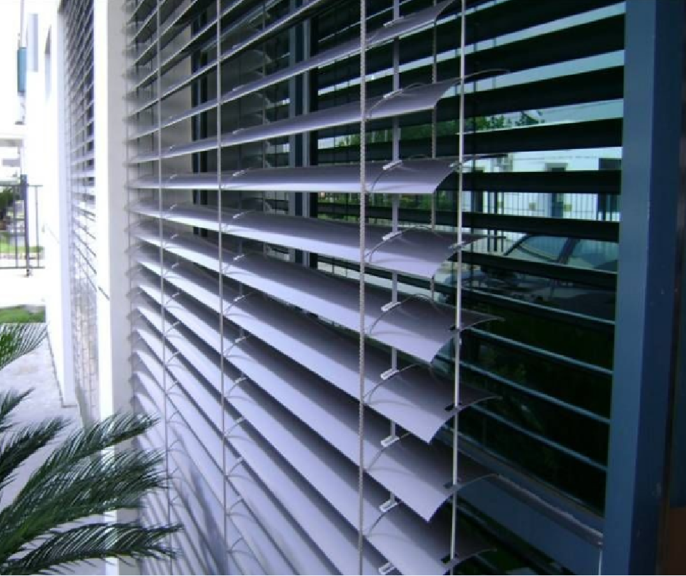 建筑外墙智能电动百叶窗电动户外百叶户外c型百叶