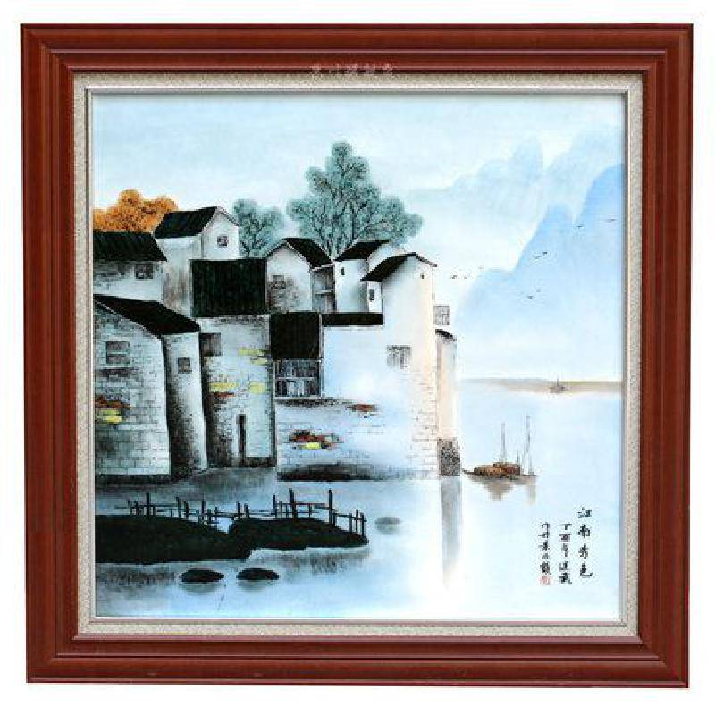 供应陶瓷手绘瓷板画 客厅装饰墙壁画 背景墙瓷板画