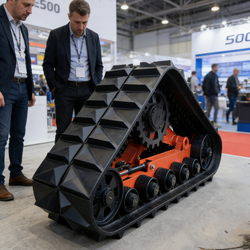 500宽履带半链轨改装泥泞地橡胶履带底盘2026新款