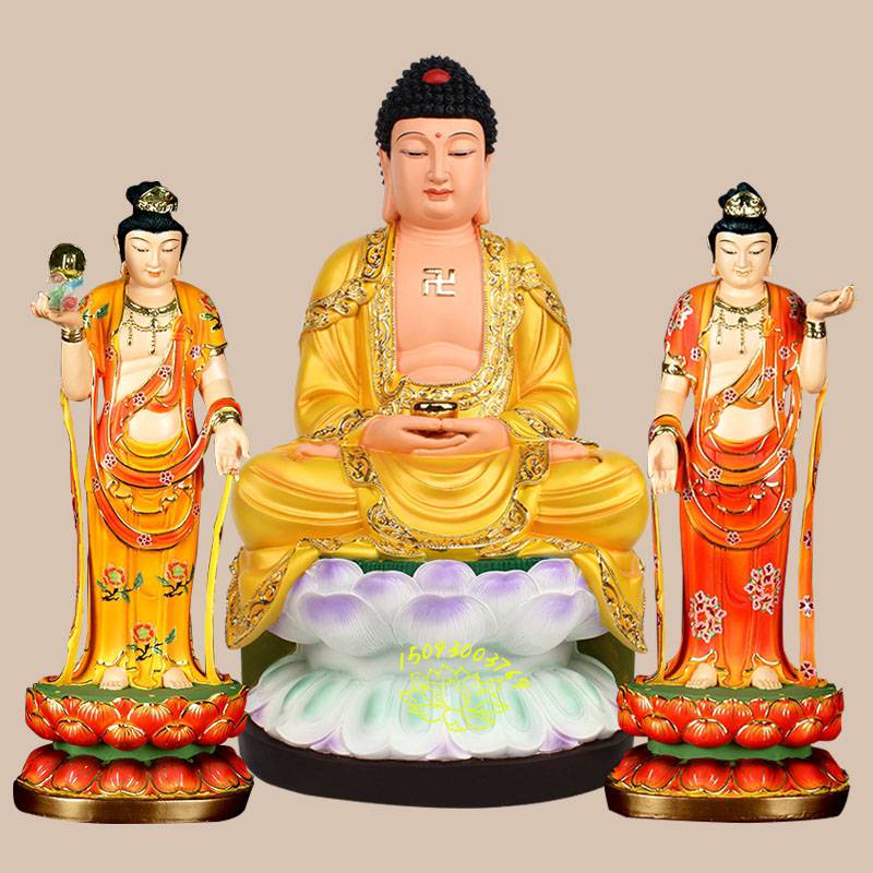 东方三圣寺院供奉佛像三宝佛图片大全华严三圣图片价格