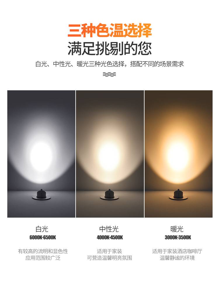 禾喵喵led筒灯客厅过道家用孔灯3w5w12w酒店工程嵌入式白光暖光天花灯