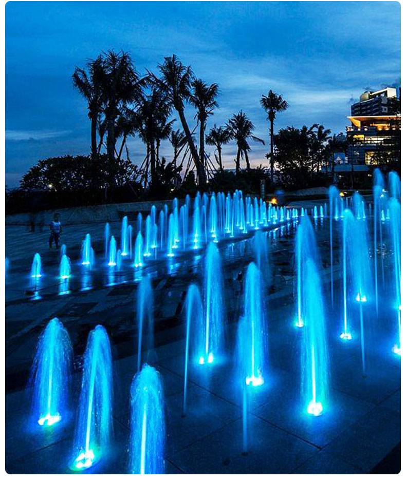 led不锈钢水底七彩音乐喷泉灯中孔暗装rgb水池涌泉灯