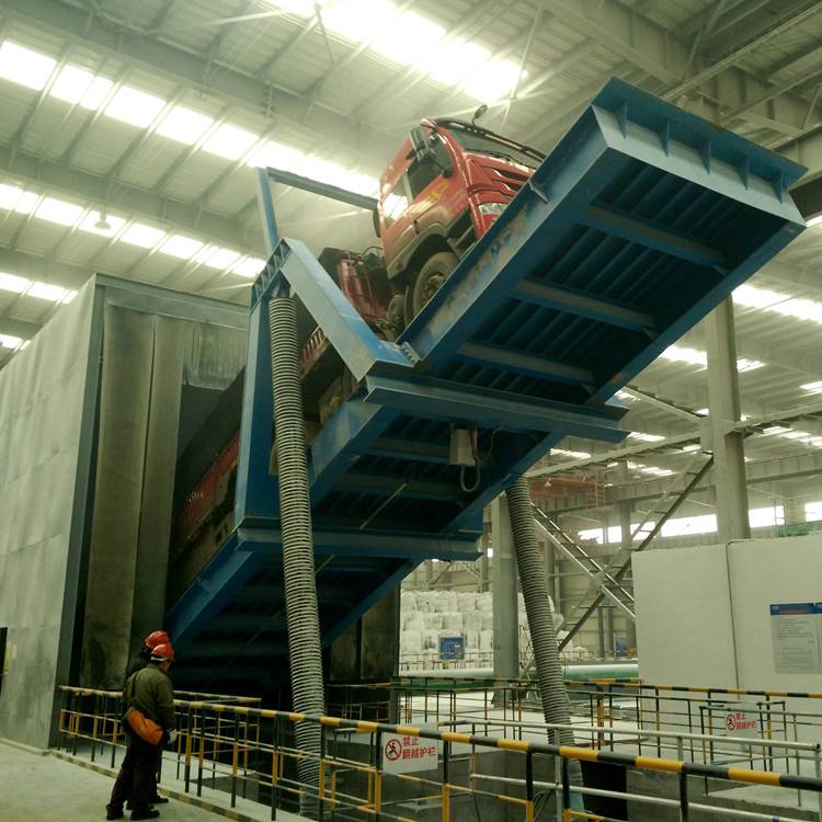 后翻式液压翻板卸车平台,液压卸车机