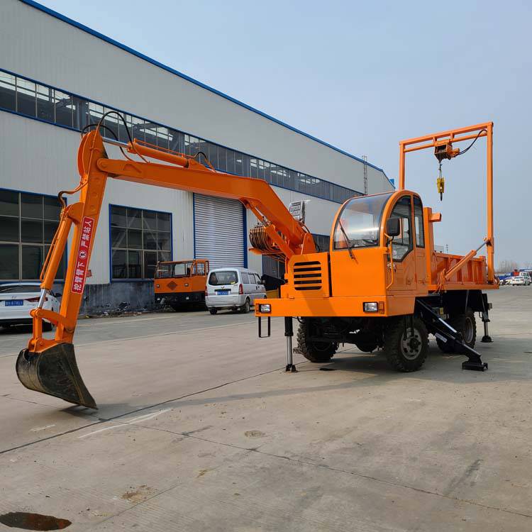 龙门吊随车挖下葬车挖墓坑下葬一体机吊棺运棺随车钩机