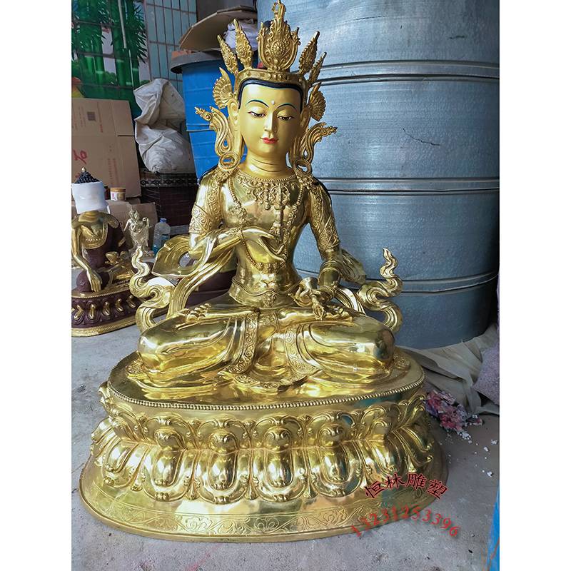 铸铜鎏金金刚萨埵佛像定做纯铜大型藏传1米吉祥天母密宗护法铜像