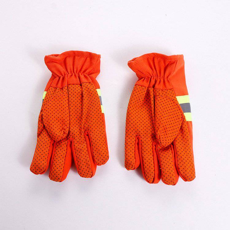 抢险救援防护手套牛皮隔热统型橘色芳纶17式消防应急救援手套