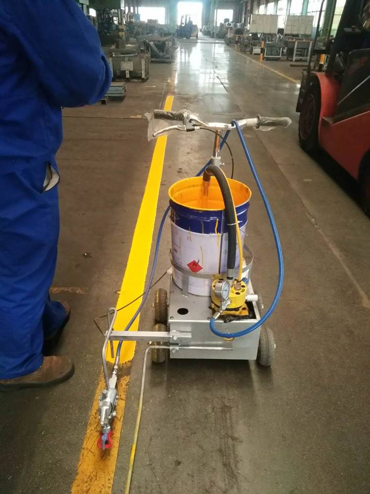 25kw充电式路面划线机手推式地面标线画线机冷喷线喷涂机