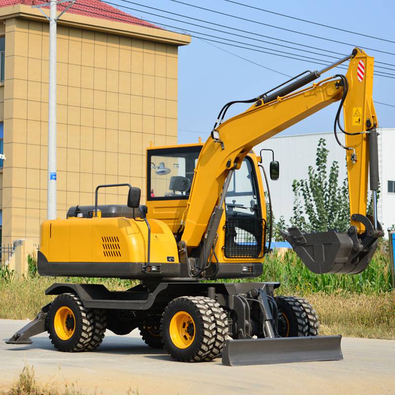 土地疏松国产轮式挖掘机挖沟机小钢建机轮挖