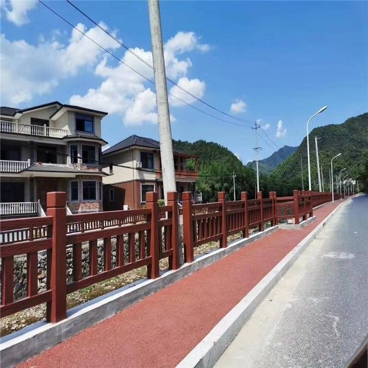 水泥仿木护栏景区河道防护围栏钢筋混凝土预制栏杆扶手