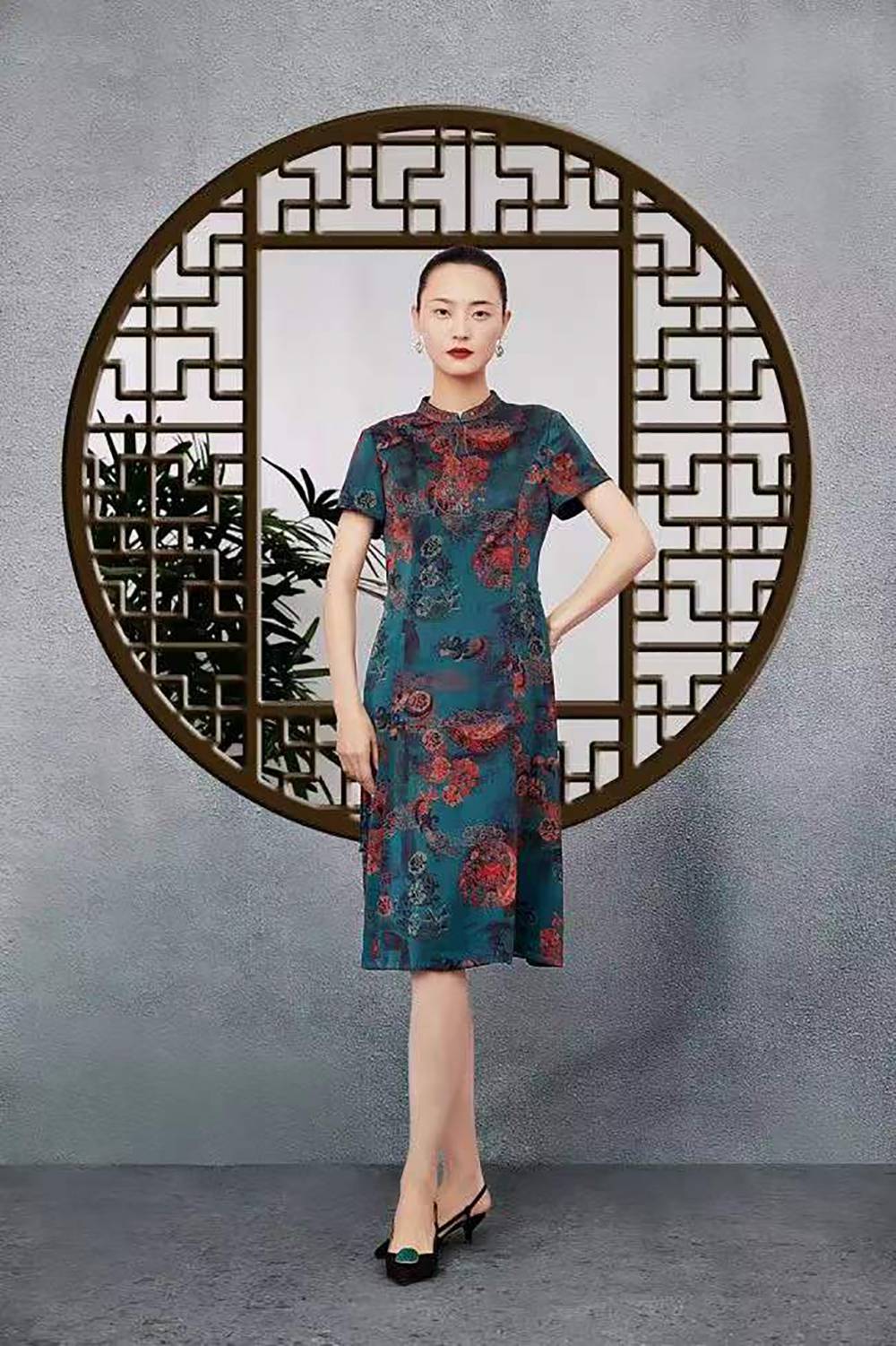 软黄金之称国风复古香云纱桑蚕丝连衣裙大码女装走份批发货源