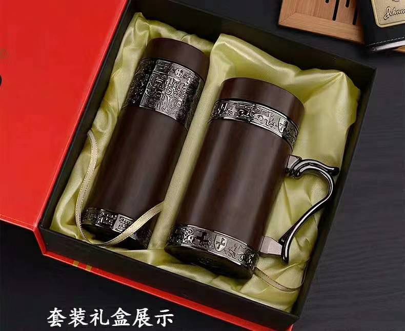 礼品套装水杯定制 紫砂内胆礼品杯 宜兴紫砂不锈钢杯 套装礼品杯定做