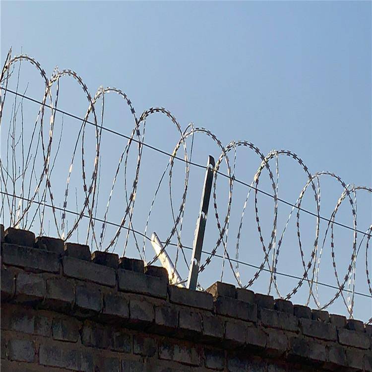 春罗厂家刀片刺绳圈径50一盘10公斤热镀锌刀片刺绳喷塑刀片刺网