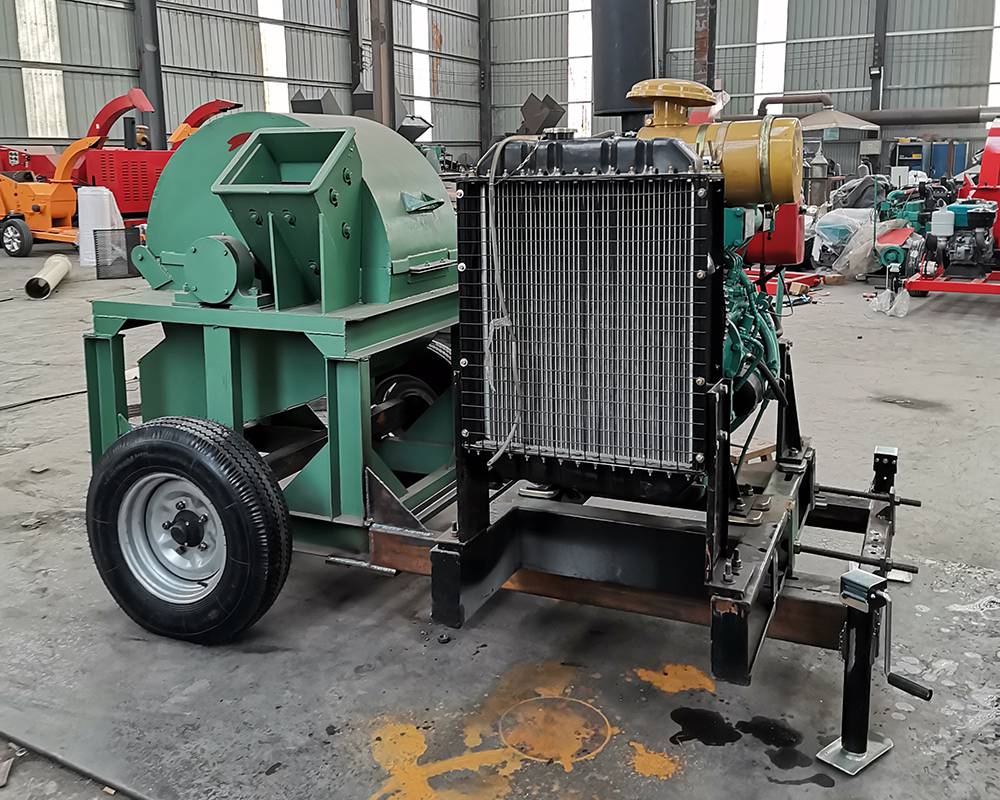 420型家用大型移动式电机柴油机木屑粉碎机菇木粉碎机食用菌粉