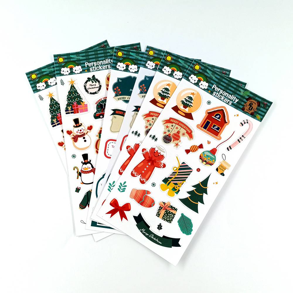 圣诞节贴纸卡通贴纸彩色礼品礼盒装饰贴纸