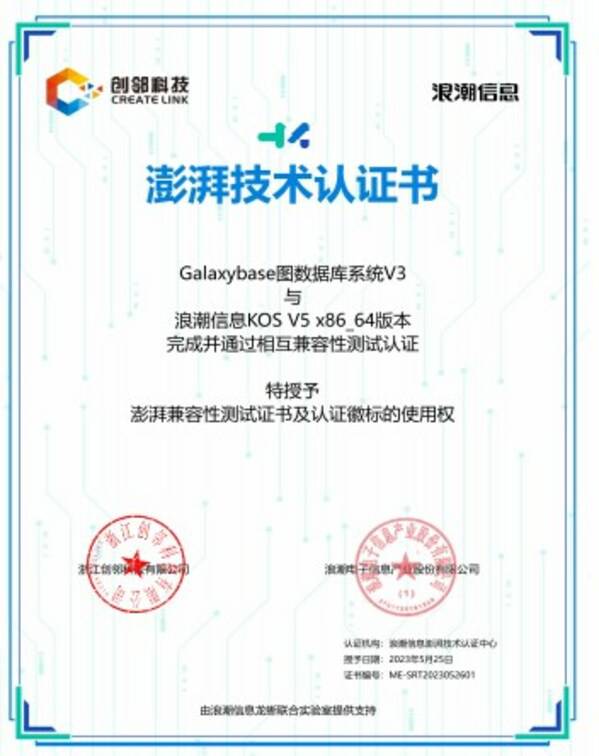 创邻科技与浪潮信息KOS完成澎湃技术认证