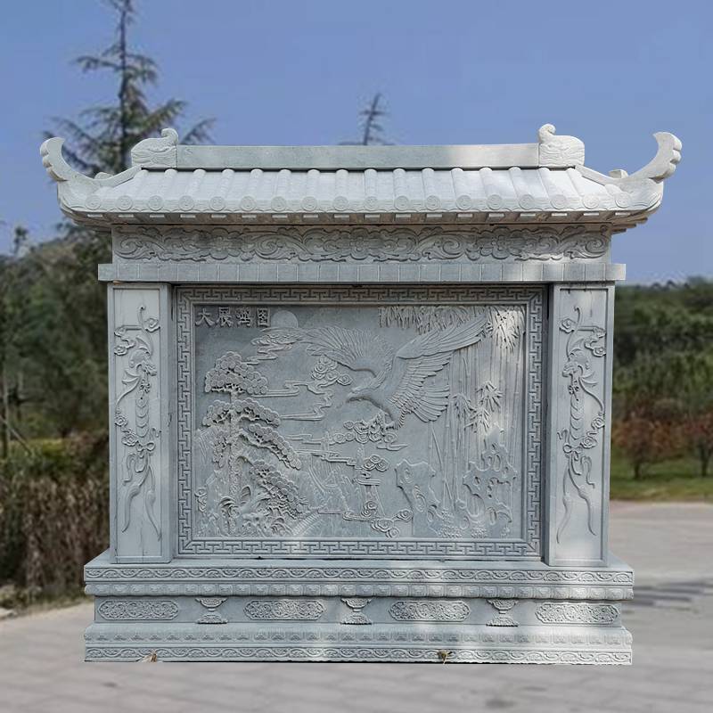 石雕影壁墙青石中式仿古大展宏图庭院屏风大理石浮雕壁画背景墙摆件