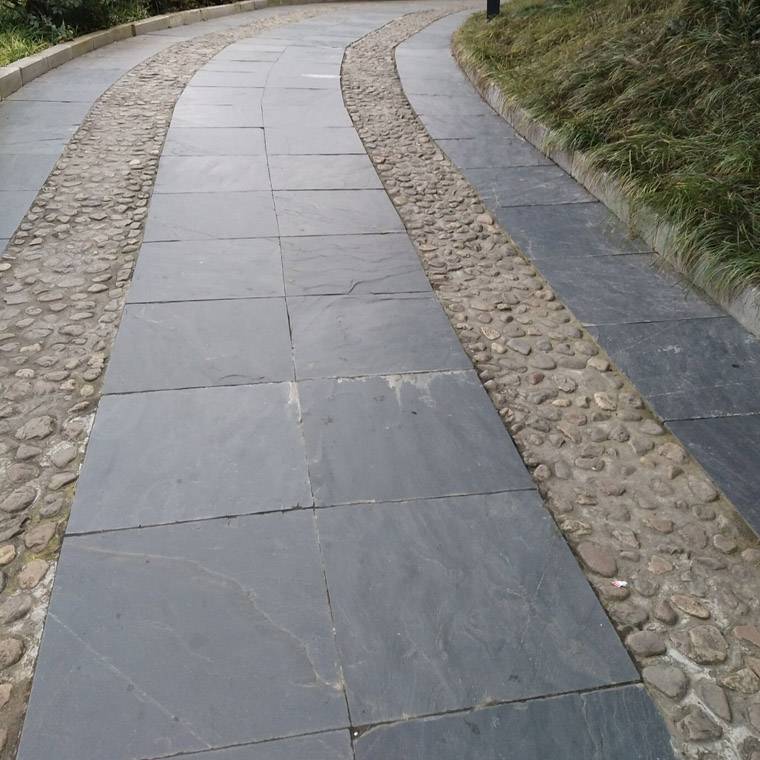 批发珠海市农庄地铺青石板人行道花园铺装防滑石板图片