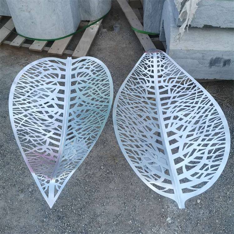不锈钢金属叶子雕塑镂空立体树叶售楼部园林水景摆件
