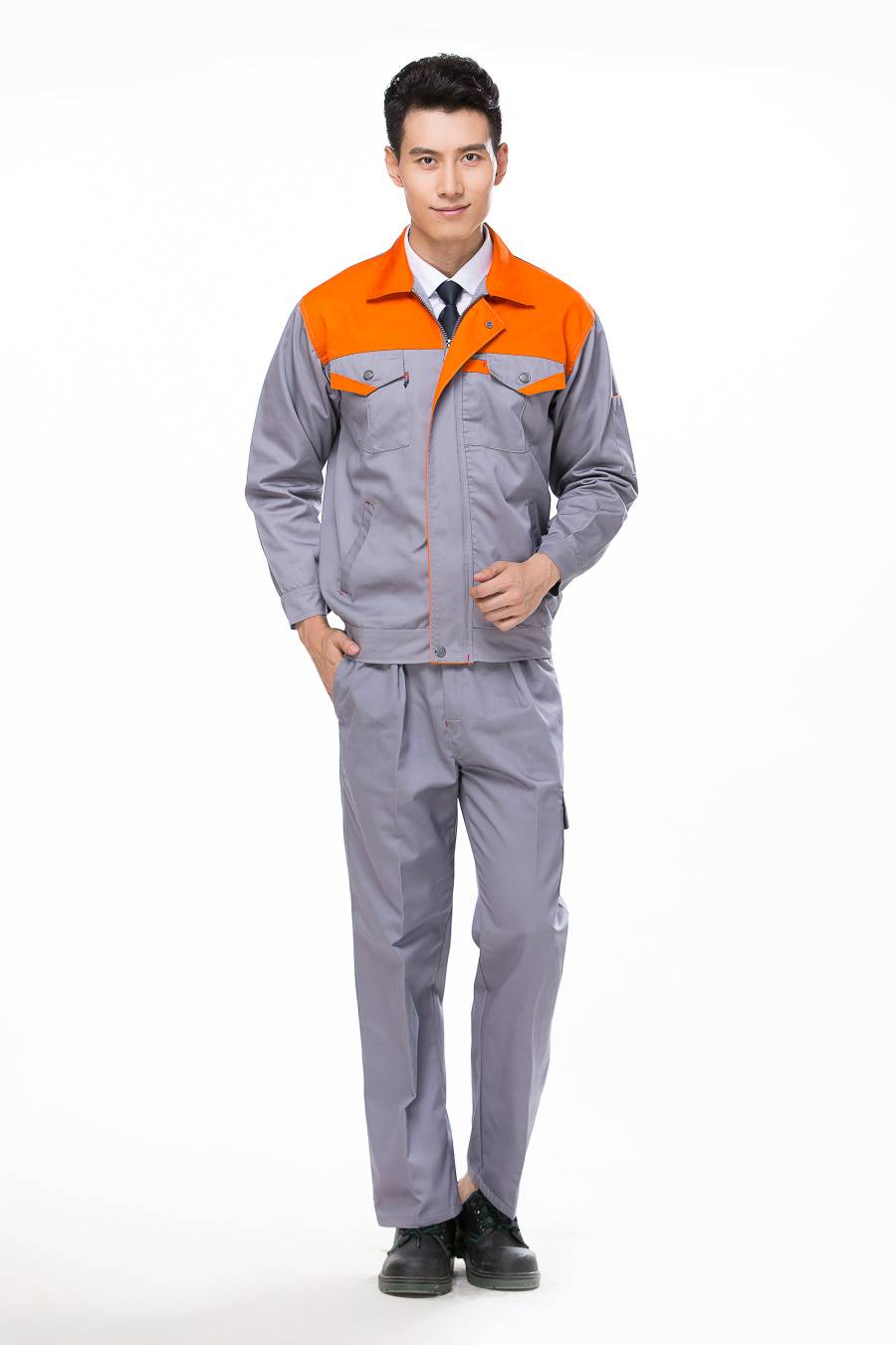 长袖工作服定做春秋季工作装劳保服定制logo刺绣