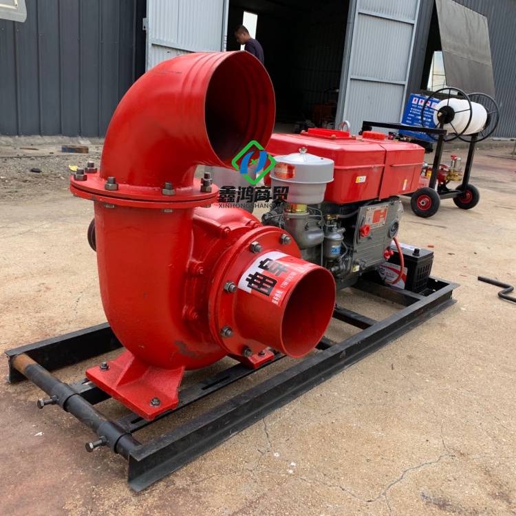 柴油机高压离心泵柴油6寸拖车式抽水泵市政排污电机抽水机