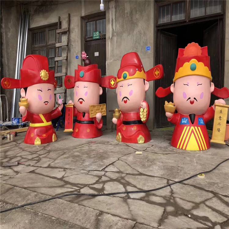 商场玻璃钢雕塑摆件广州玻璃钢财神爷雕塑
