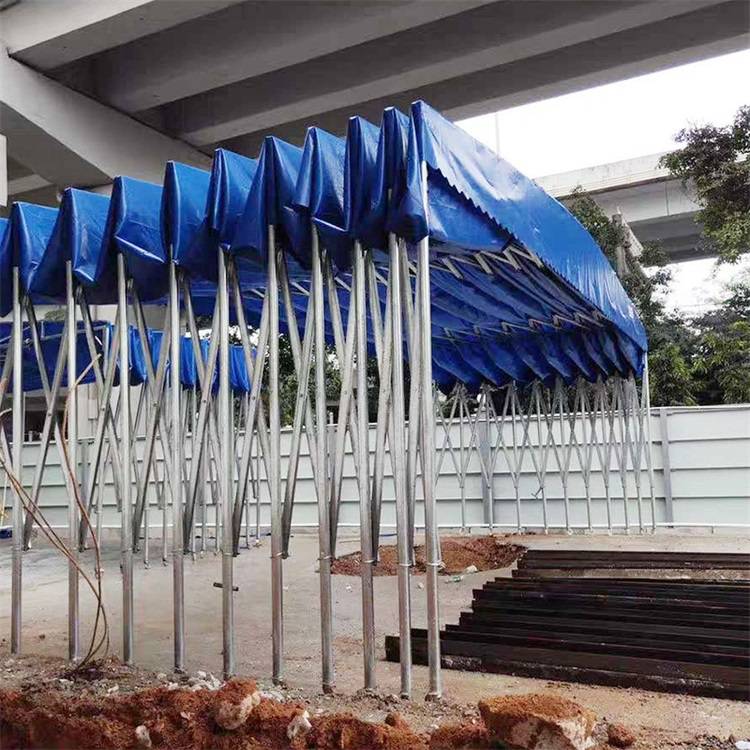 工地施工钢结构推拉帐篷临时伸缩蓬遮阳防雨来宾象州定制